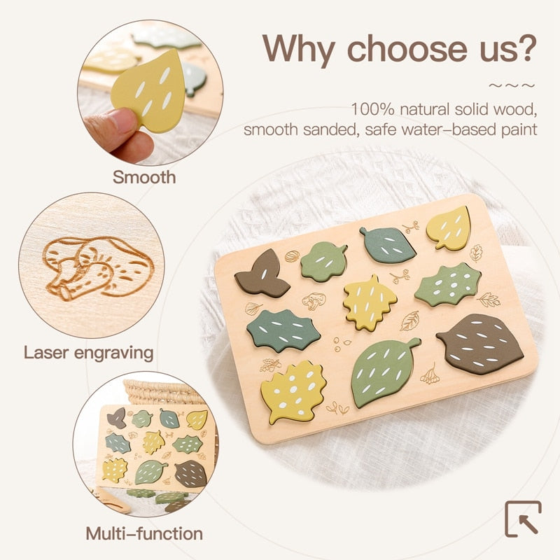 Seasonal Wooden Leaf Puzzle