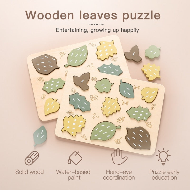 Seasonal Wooden Leaf Puzzle