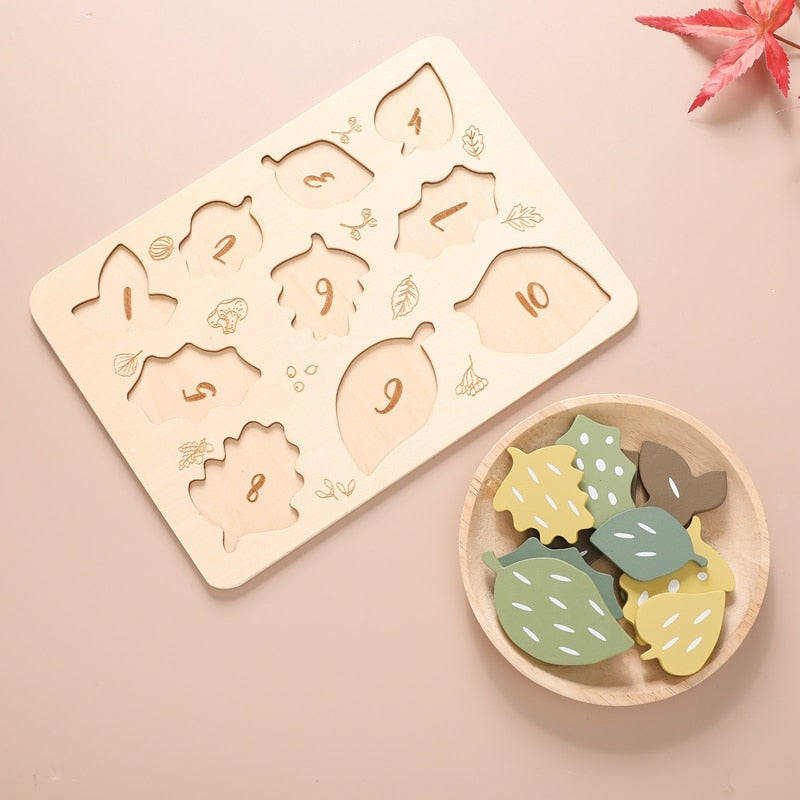 Seasonal Wooden Leaf Puzzle