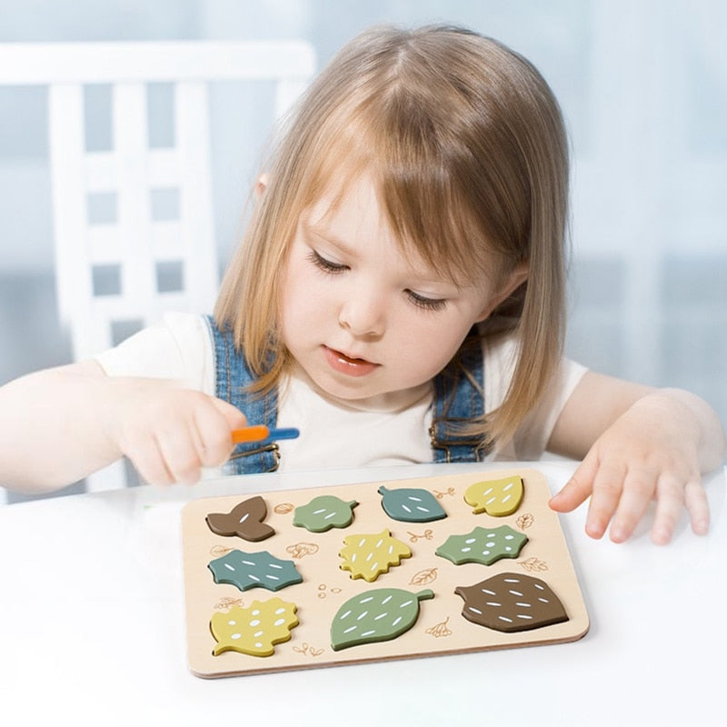 Seasonal Wooden Leaf Puzzle